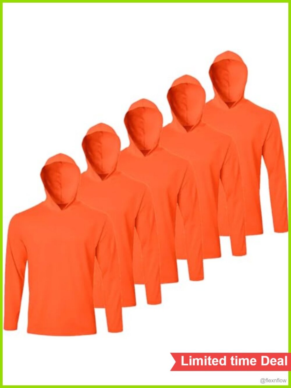 Men's Active Long Sleeve Hooded Shirts Pack Quick Dry UPF 50+ Sun Protection